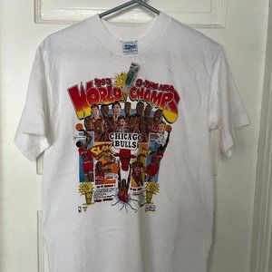 NWT 1993 Chicago Bulls World Champs Cartoon Shirt